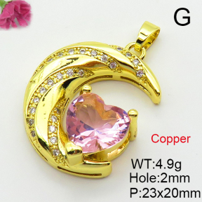 Fashion Copper Pendant  Cubic Zirconia  XFPC03603baka-L024