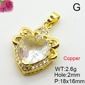 Fashion Copper Pendant  Cubic Zirconia  XFPC03645aajl-L024