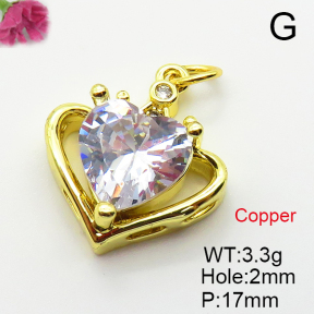 Fashion Copper Pendant  Cubic Zirconia  XFPC03651avja-L024