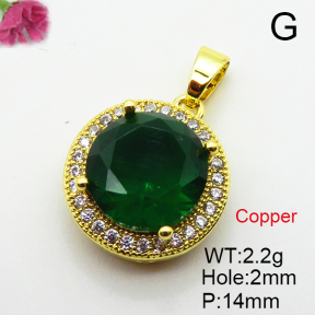 Fashion Copper Pendant  Cubic Zirconia  XFPC03675aajl-L024
