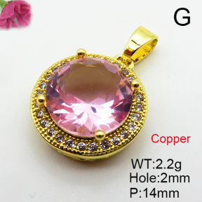 Fashion Copper Pendant  Cubic Zirconia  XFPC03677aajl-L024