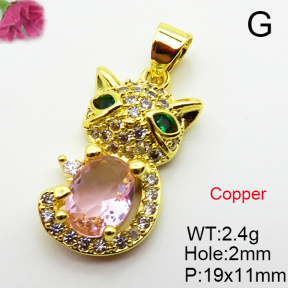 Fashion Copper Pendant  Cubic Zirconia  XFPC03696aajl-L024