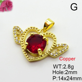 Fashion Copper Pendant  Cubic Zirconia  XFPC03702aajl-L024