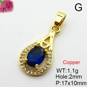 Fashion Copper Pendant  Cubic Zirconia  XFPC03740aajl-L024