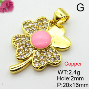 Fashion Copper Pendant  Cubic Zirconia & Enamel  XFPC03745aajl-L024