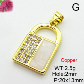 Fashion Copper Pendant  Cubic Zirconia & Enamel  XFPC03757aajl-L024