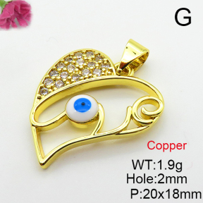 Fashion Copper Pendant  Cubic Zirconia & Enamel  XFPC03760aajl-L024