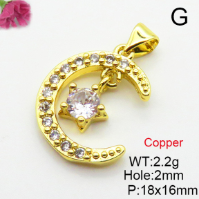 Fashion Copper Pendant  Cubic Zirconia  XFPC03763avja-L024