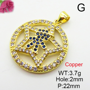 Fashion Copper Pendant  Cubic Zirconia  XFPC03769baka-L024