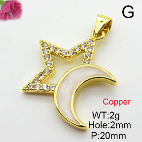 Fashion Copper Pendant  Cubic Zirconia & Enamel  XFPC03775aajl-L024