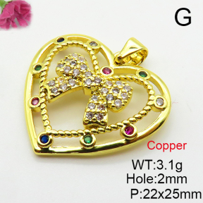 Fashion Copper Pendant  Cubic Zirconia  XFPC03778baka-L024