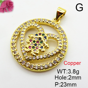 Fashion Copper Pendant  Cubic Zirconia  XFPC03790ablb-L024