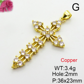 Fashion Copper Pendant  Cubic Zirconia  XFPC03805aajl-L024