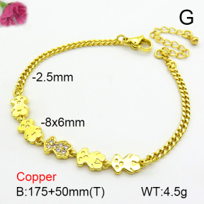 Bear Fashion Copper Bracelet  TB7000016vbmb-L002