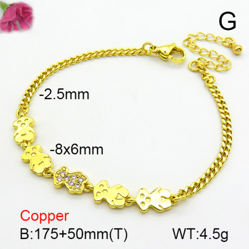 Bear Fashion Copper Bracelet  TB7000016vbmb-L002