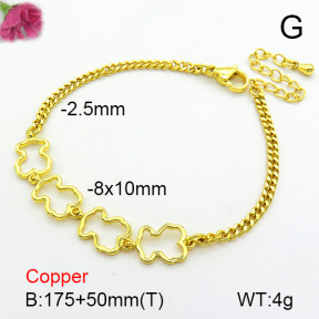 Bear Fashion Copper Bracelet  TB7000017ablb-L002