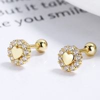 925 Silver Earrings  Weight:0.95g  5.8*5.9mm  JE1051bhki-Y06  A-50-03