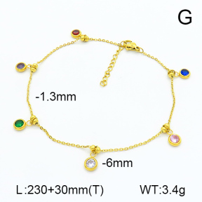 Stainless Steel Anklets  Zircon  7A9000092ahlv-908