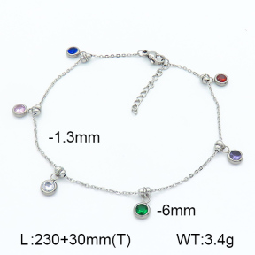 Stainless Steel Anklets  Zircon  7A9000093vhkb-908