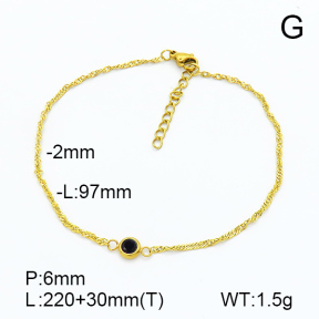 Stainless Steel Anklets  Zircon  7A9000096vbmb-908