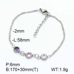 Stainless Steel Bracelet  Zircon  7B4000134bbov-908