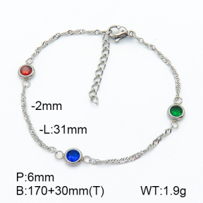 Stainless Steel Bracelet  Zircon  7B4000136bbov-908