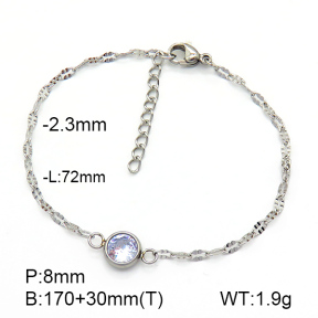 Stainless Steel Bracelet  Zircon  7B4000156ablb-908