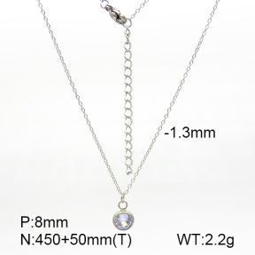Stainless Steel Necklace  Zircon  7N4000242bbml-908
