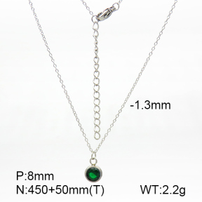 Stainless Steel Necklace  Zircon  7N4000244bbml-908