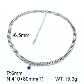 Stainless Steel Necklace  Zircon,Handmade Polished  7N4000260ahjb-908