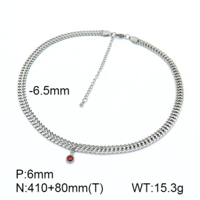 Stainless Steel Necklace  Zircon,Handmade Polished  7N4000264ahjb-908