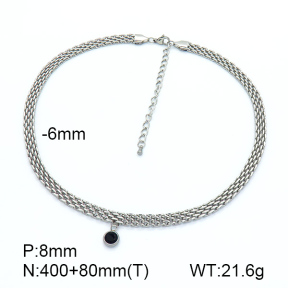 Stainless Steel Necklace  Zircon,Handmade Polished  7N4000274vhkb-908