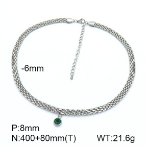 Stainless Steel Necklace  Zircon,Handmade Polished  7N4000275vhkb-908