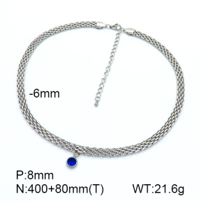 Stainless Steel Necklace  Zircon,Handmade Polished  7N4000276vhkb-908