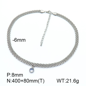 Stainless Steel Necklace  Zircon,Handmade Polished  7N4000277vhkb-908