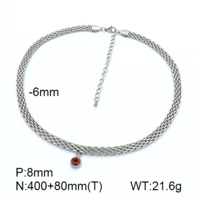 Stainless Steel Necklace  Zircon,Handmade Polished  7N4000279vhkb-908
