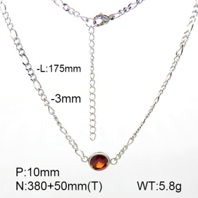 Stainless Steel Necklace  Zircon  7N4000302bbov-908