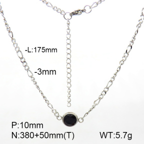 Stainless Steel Necklace  Zircon  7N4000303bbov-908