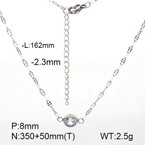 Stainless Steel Necklace  Zircon  7N4000311vbnb-908