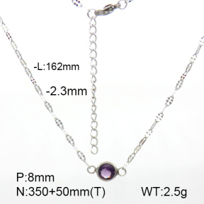 Stainless Steel Necklace  Zircon  7N4000319vbnb-908