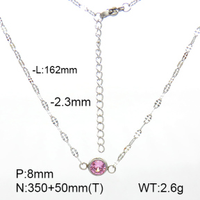 Stainless Steel Necklace  Zircon  7N4000321vbnb-908