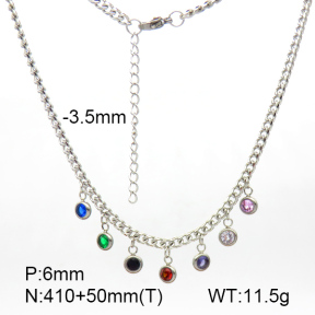 Stainless Steel Necklace  Zircon  7N4000324vhov-908