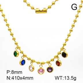 Stainless Steel Necklace  Zircon  7N4000325aivb-908