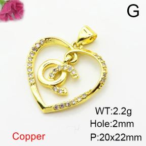Fashion Copper Pendant  Zirconia  XFPC03955aajl-L024