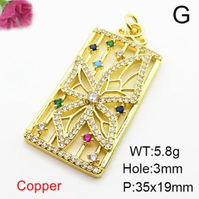 Fashion Copper Pendant  Zirconia  XFPC03973ablb-L024