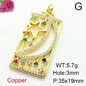 Fashion Copper Pendant  Zirconia  XFPC03979ablb-L024