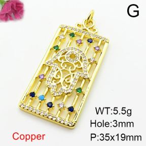 Fashion Copper Pendant  Zirconia  XFPC03993ablb-L024