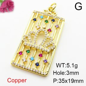 Fashion Copper Pendant  Zirconia  XFPC03996ablb-L024