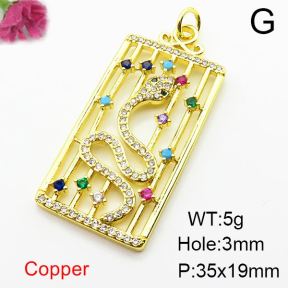 Fashion Copper Pendant  Zirconia  XFPC03999ablb-L024