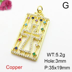 Fashion Copper Pendant  Zirconia  XFPC04011ablb-L024